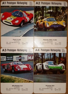 Die Rarität mit abgerundeten Ecken - ASS-Postkarten oder Jungenkalender-Karten mit Rennautos Prototypen unter A1-A4