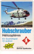 Der Aerospatiale Hubschrauber ist auf dem Titelblatt des Hubschrauber/Helicopter-Quartetts von Berliner Spielkarten.
