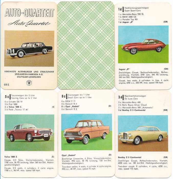 616er-Autoquartett von 1964 mit Mercedes 600